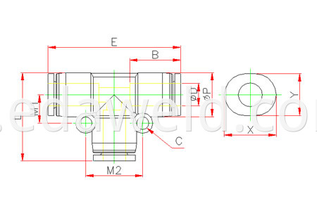 PET Pneumatic Quick Connector Fittings